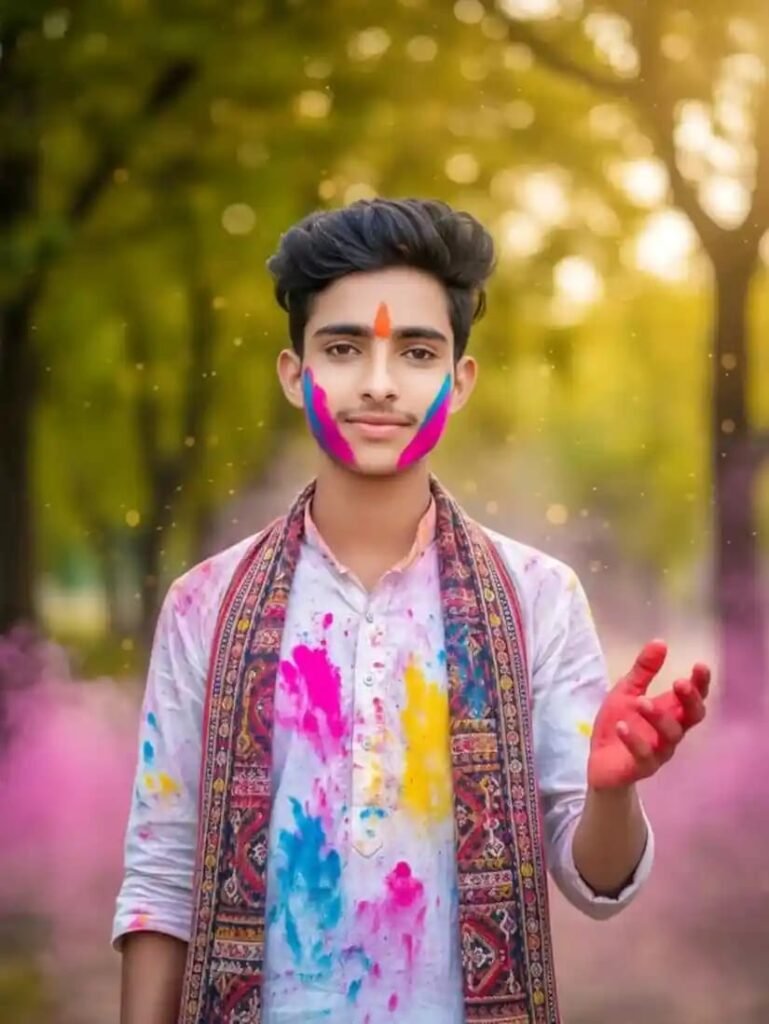 Holi Ai Photo Editing Gemini Prompts boy