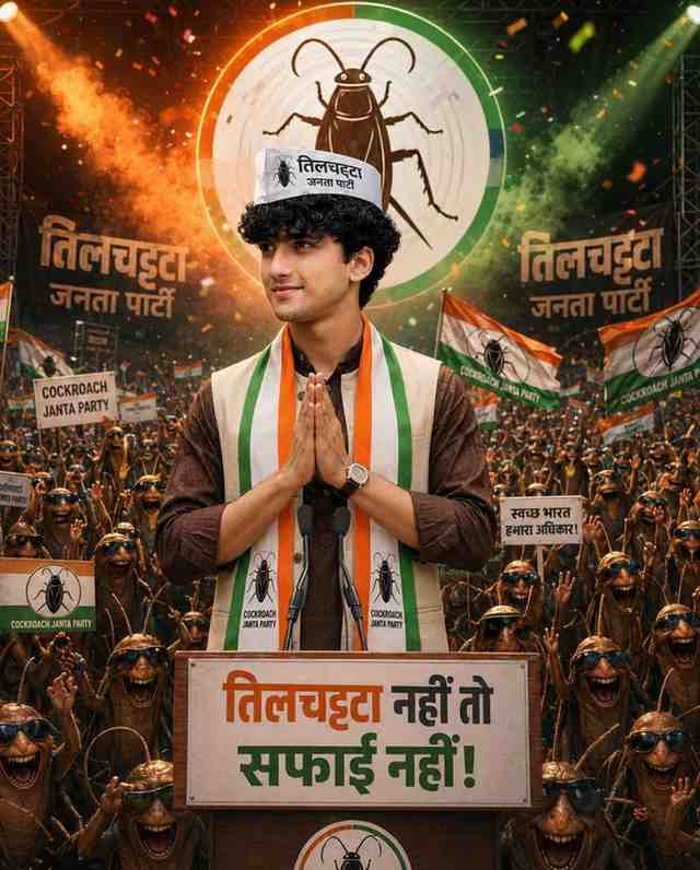 Cockroach Janata Party Photo Editing Prompt ai