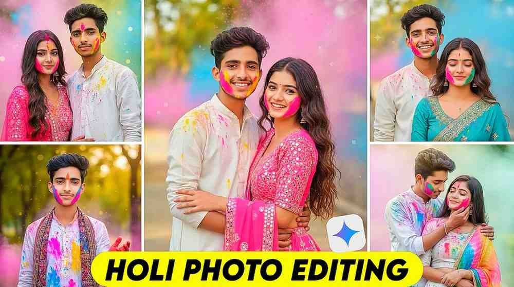 Holi Photo Editing Google Gemini Prompt